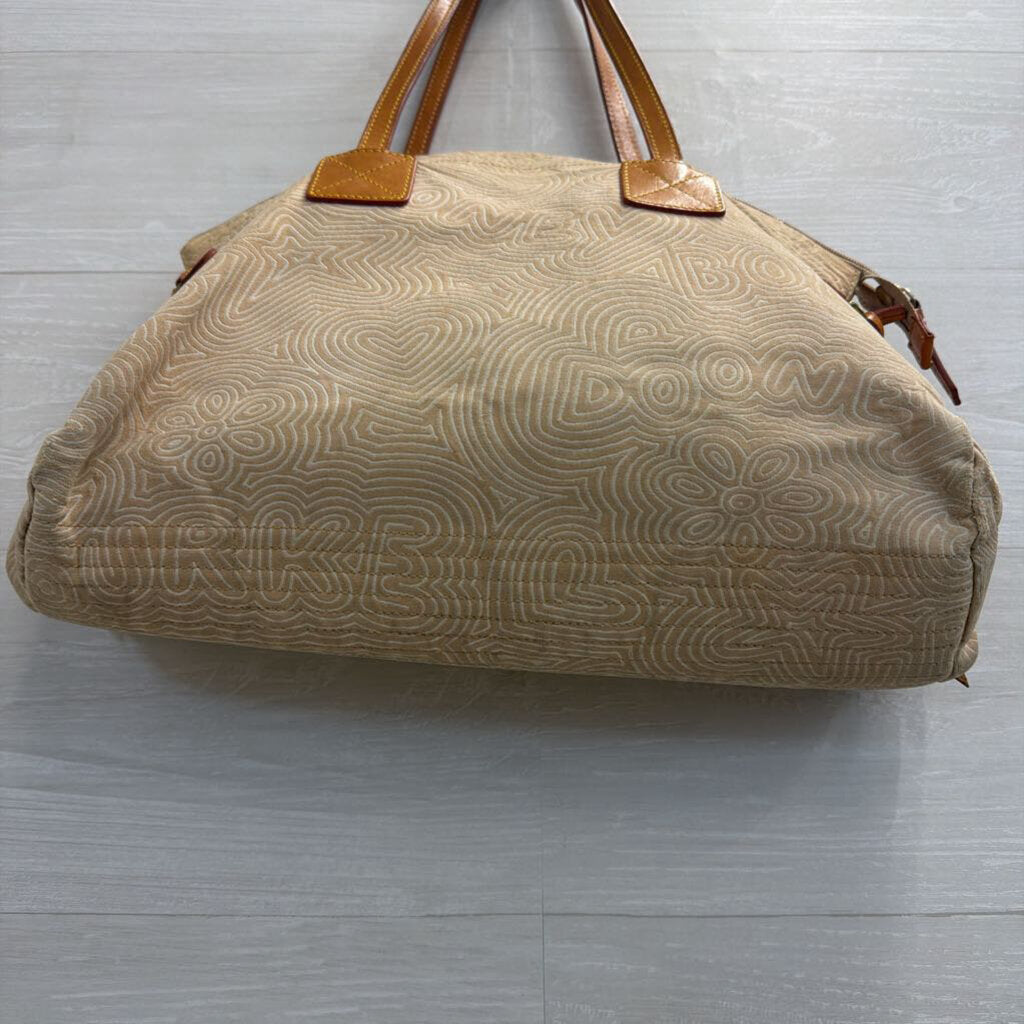 Dooney and Bourke Brown Doodle Swirl Graffiti Tote Purse