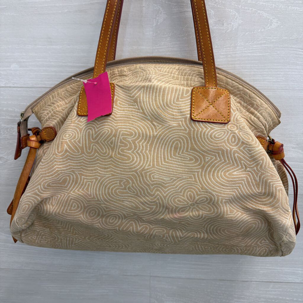 Dooney and Bourke Brown Doodle Swirl Graffiti Tote Purse