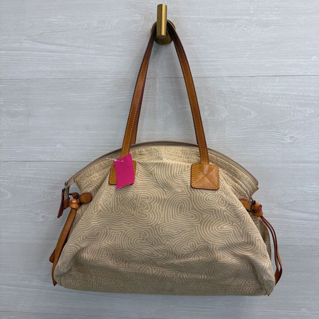 Dooney and Bourke Brown Doodle Swirl Graffiti Tote Purse