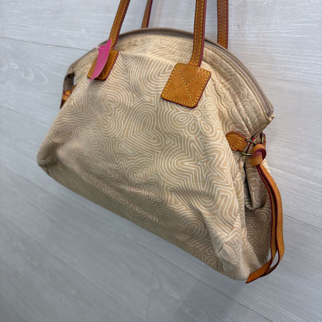 Dooney and Bourke Brown Doodle Swirl Graffiti Tote Purse