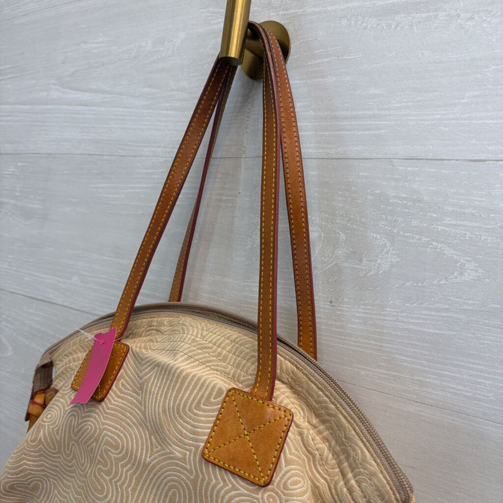 Dooney and Bourke Brown Doodle Swirl Graffiti Tote Purse