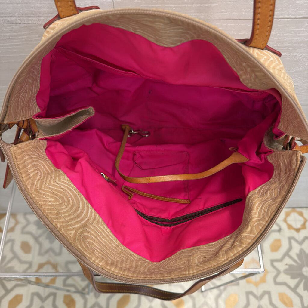Dooney and Bourke Brown Doodle Swirl Graffiti Tote Purse