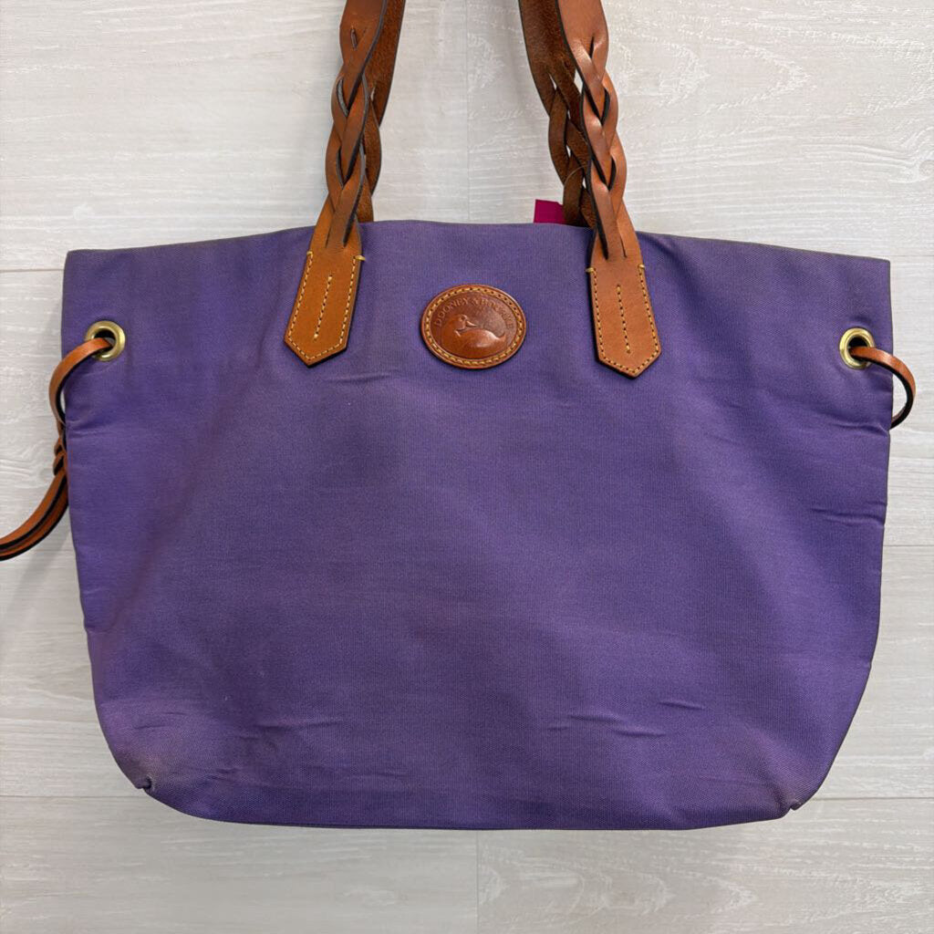 Dooney and Bourke Purple/ Brown Nylon Shopper Tote Purse