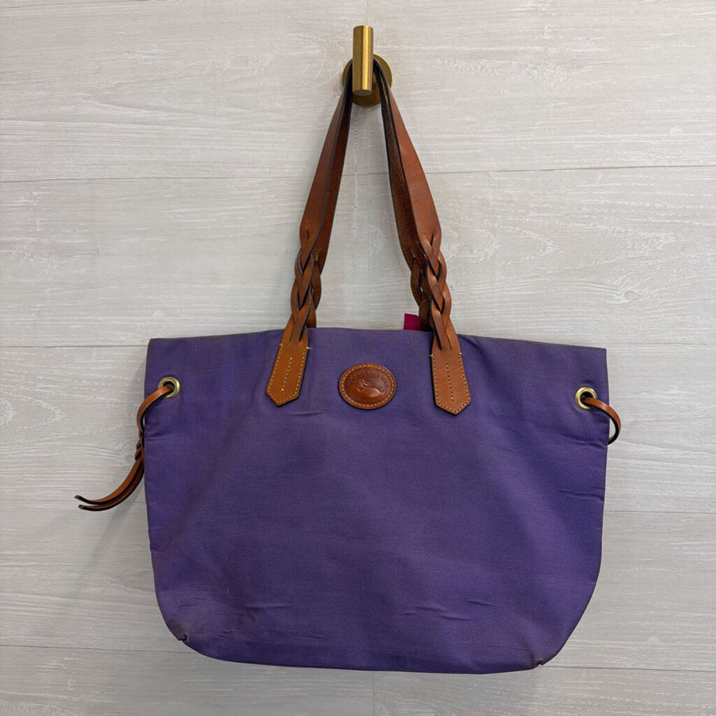 Dooney and Bourke Purple/ Brown Nylon Shopper Tote Purse