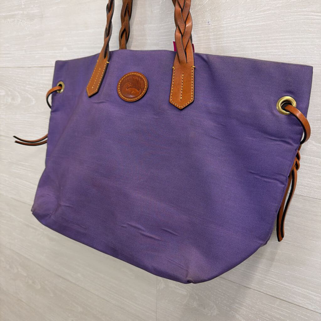 Dooney and Bourke Purple/ Brown Nylon Shopper Tote Purse