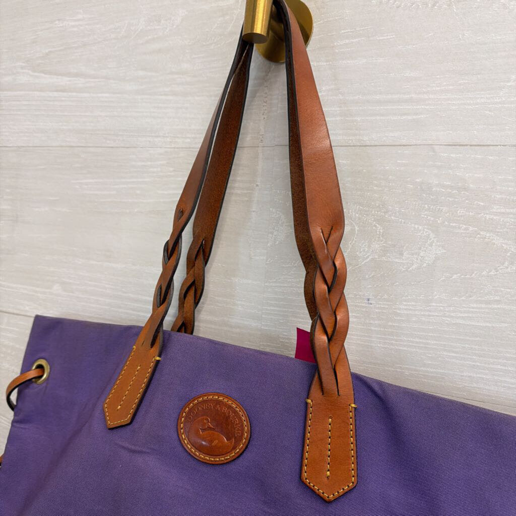 Dooney and Bourke Purple/ Brown Nylon Shopper Tote Purse