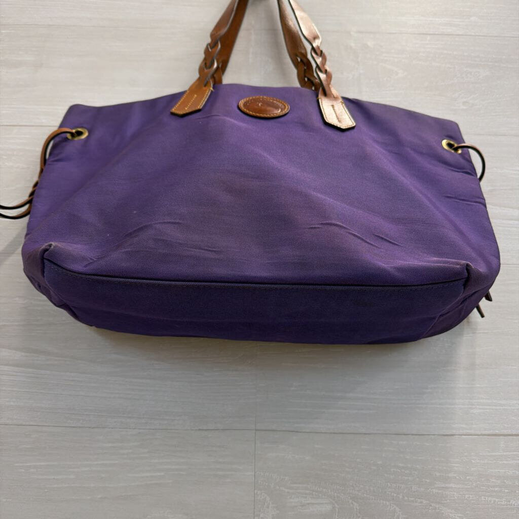 Dooney and Bourke Purple/ Brown Nylon Shopper Tote Purse