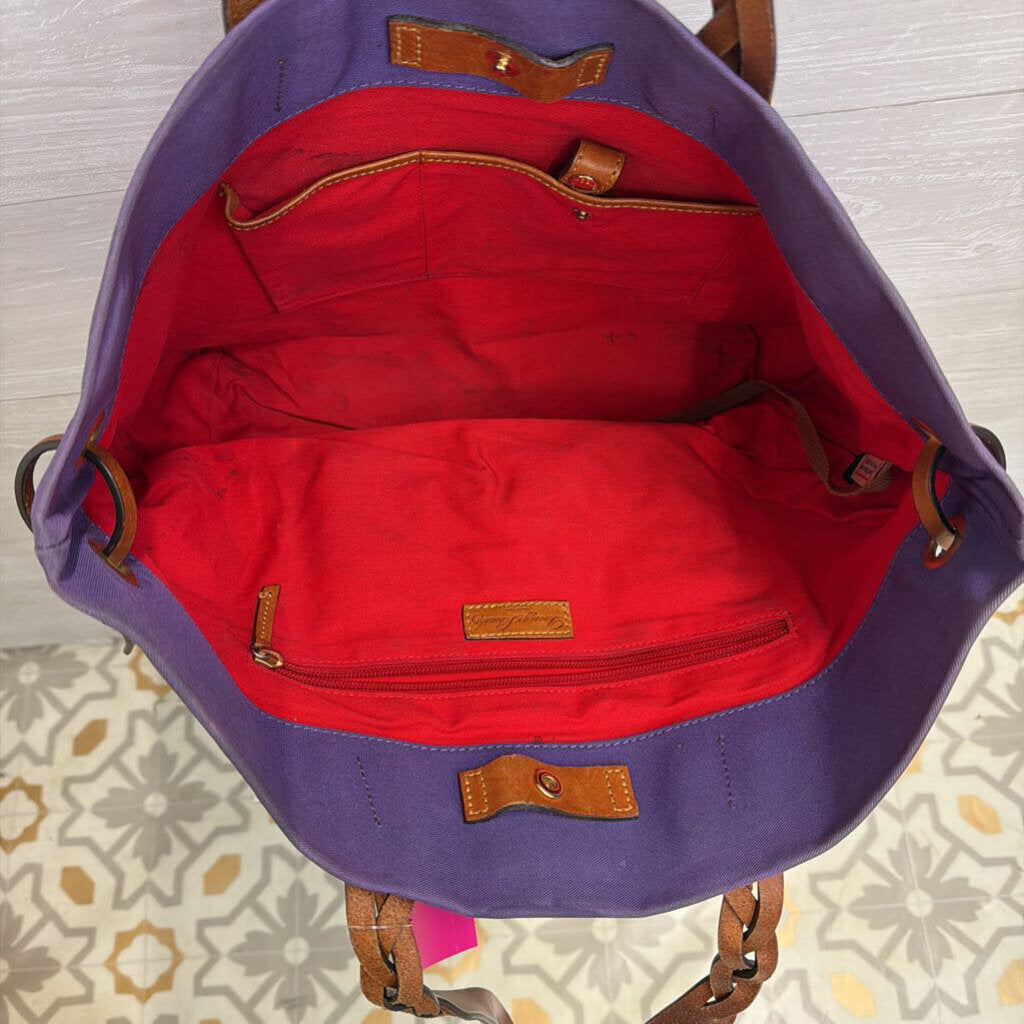 Dooney and Bourke Purple/ Brown Nylon Shopper Tote Purse