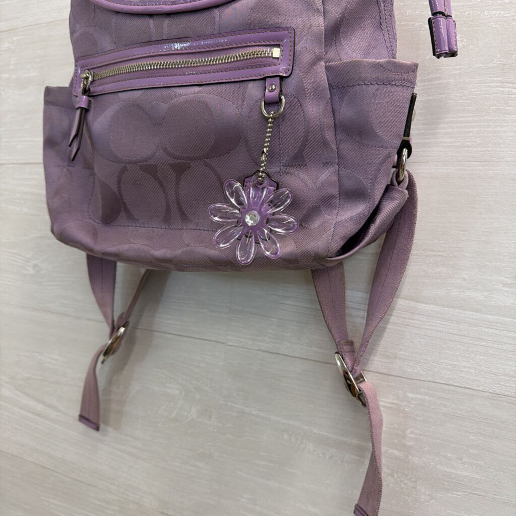Vintage Coach Purple Kyra Daisy Signature Backpack