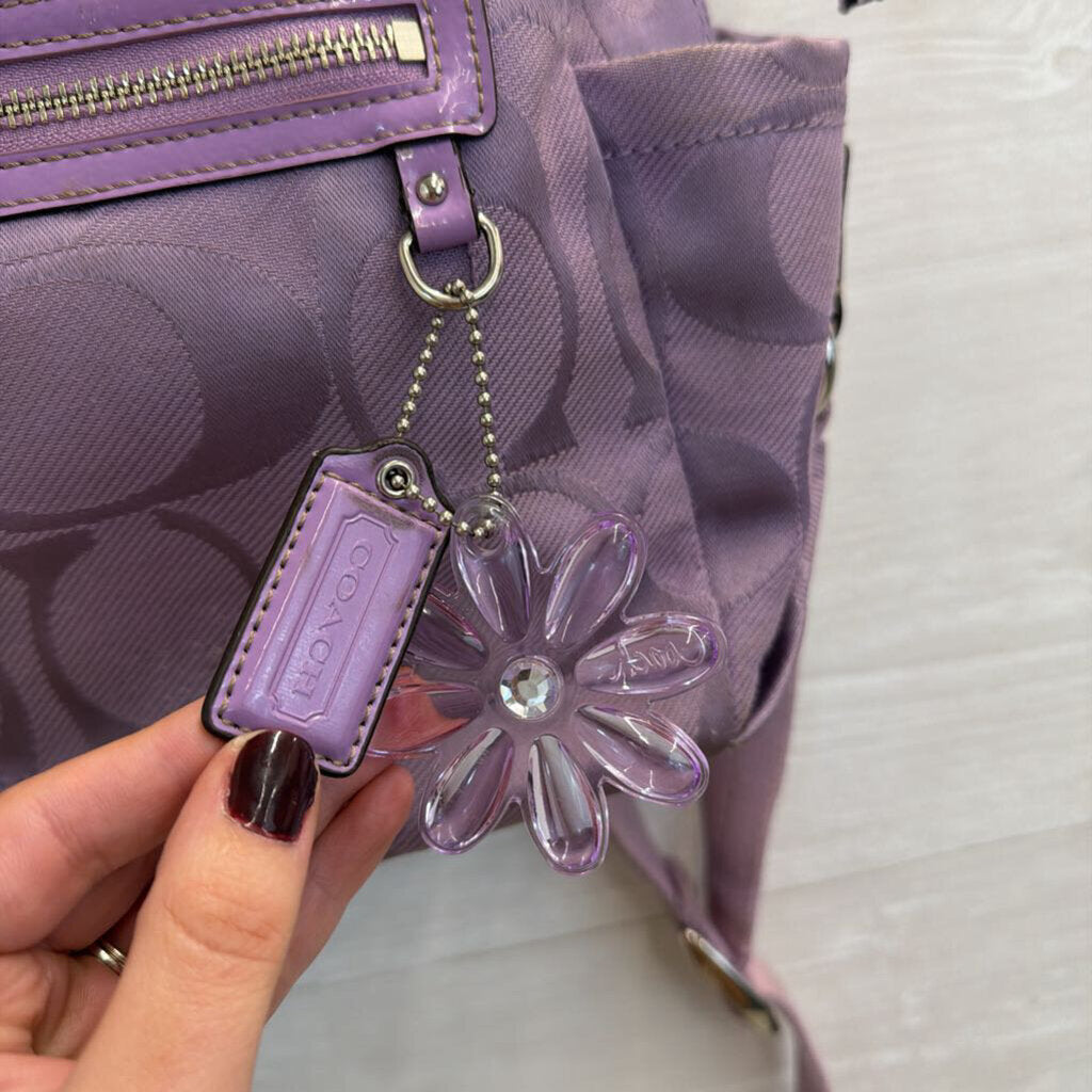 Vintage Coach Purple Kyra Daisy Signature Backpack