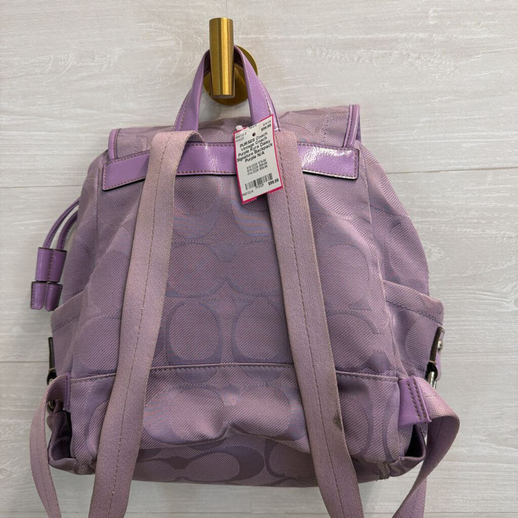 Vintage Coach Purple Kyra Daisy Signature Backpack