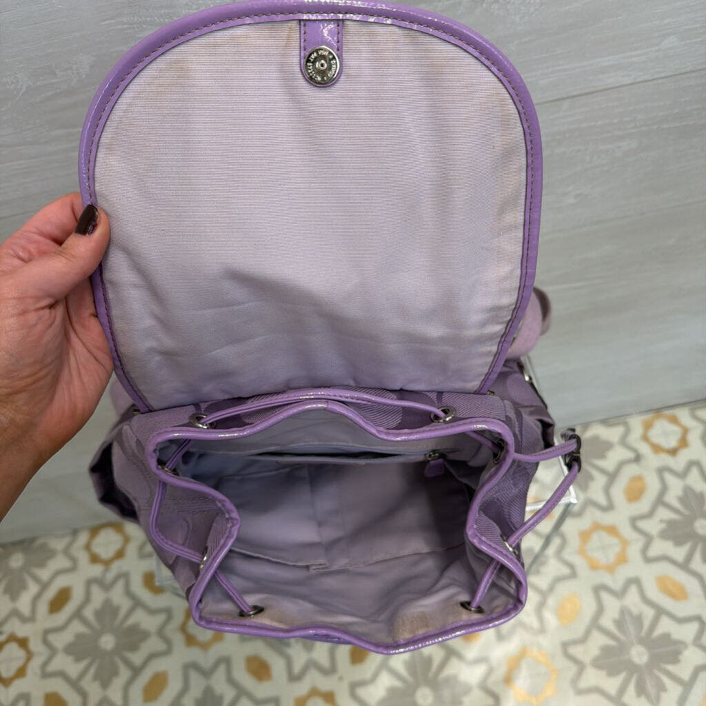 Vintage Coach Purple Kyra Daisy Signature Backpack