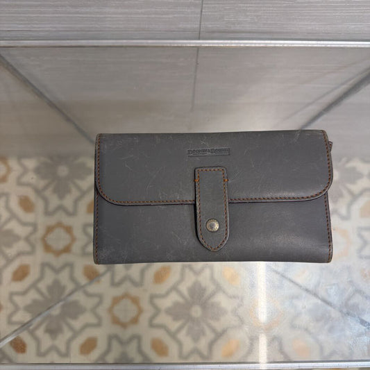 Dooney and Bourke Grey Leather Alto Checkbook Wallet