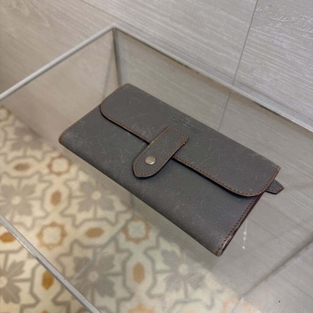 Dooney and Bourke Grey Leather Alto Checkbook Wallet