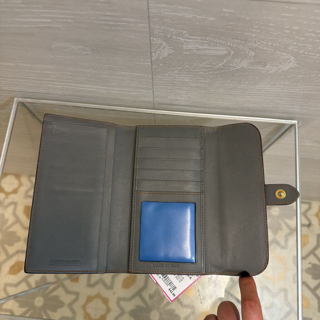 Dooney and Bourke Grey Leather Alto Checkbook Wallet
