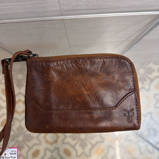Frye Brown Leather Melissa Wristlet Wallet