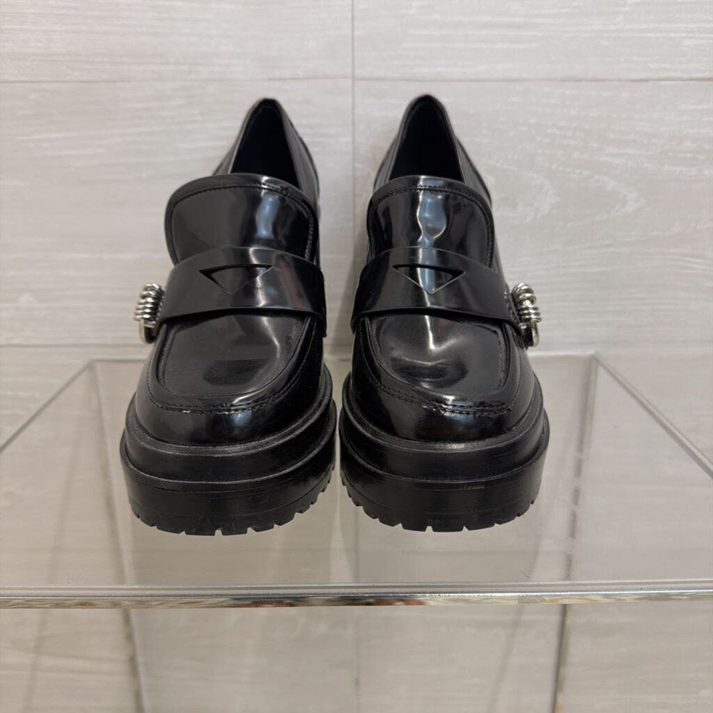 Gianni Bini Black Patent Leather Maxxwelle Platform Shoes 7.5