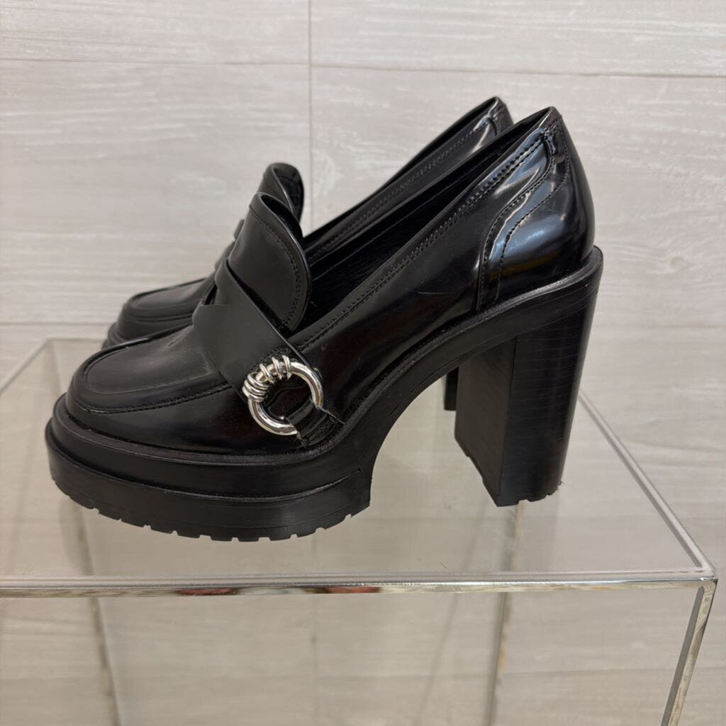 Gianni Bini Black Patent Leather Maxxwelle Platform Shoes 7.5