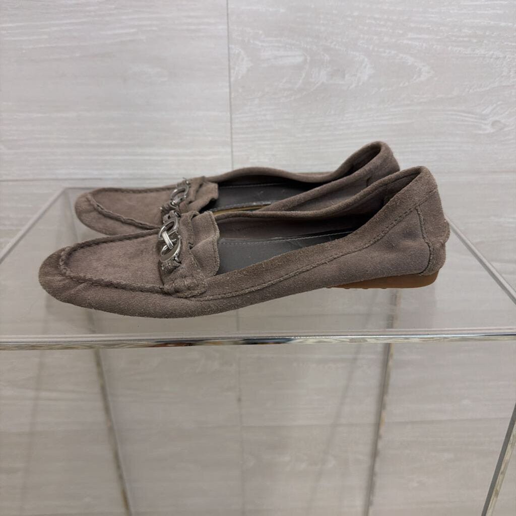 Coach Grey Suede Fortunata Driving Loafers 8