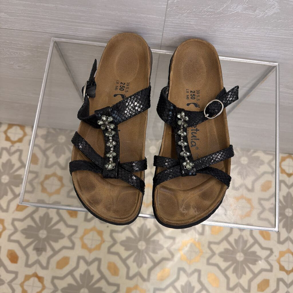 Betula Birkenstock Black Tango Slide Sandals 39