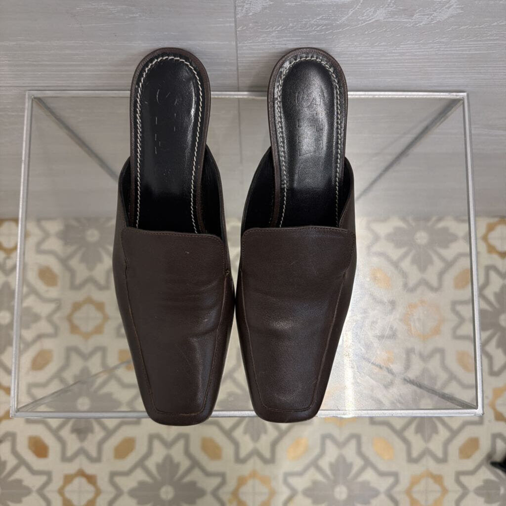 Staud Brown Leather Lee Loafer Mules 37.5
