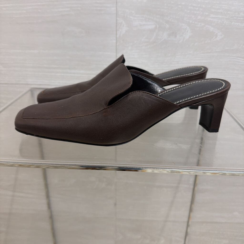 Staud Brown Leather Lee Loafer Mules 37.5