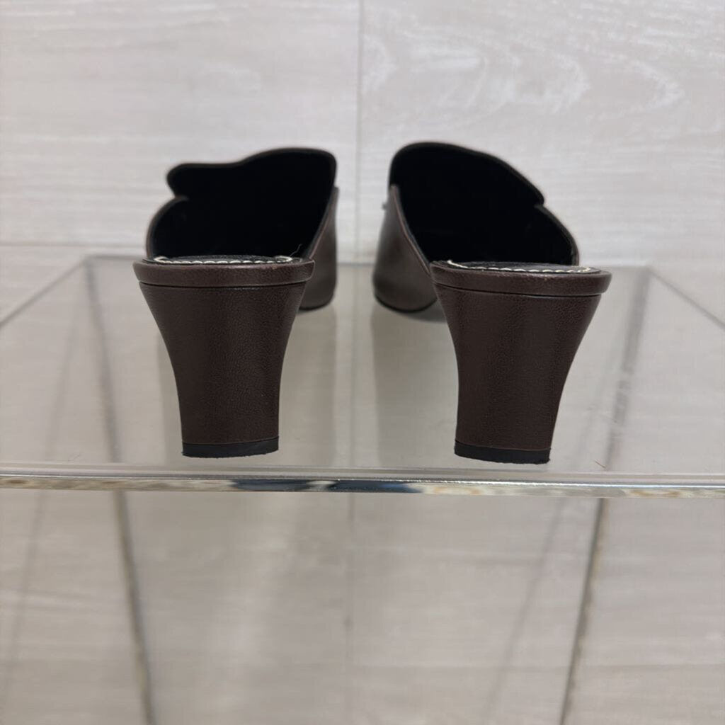 Staud Brown Leather Lee Loafer Mules 37.5