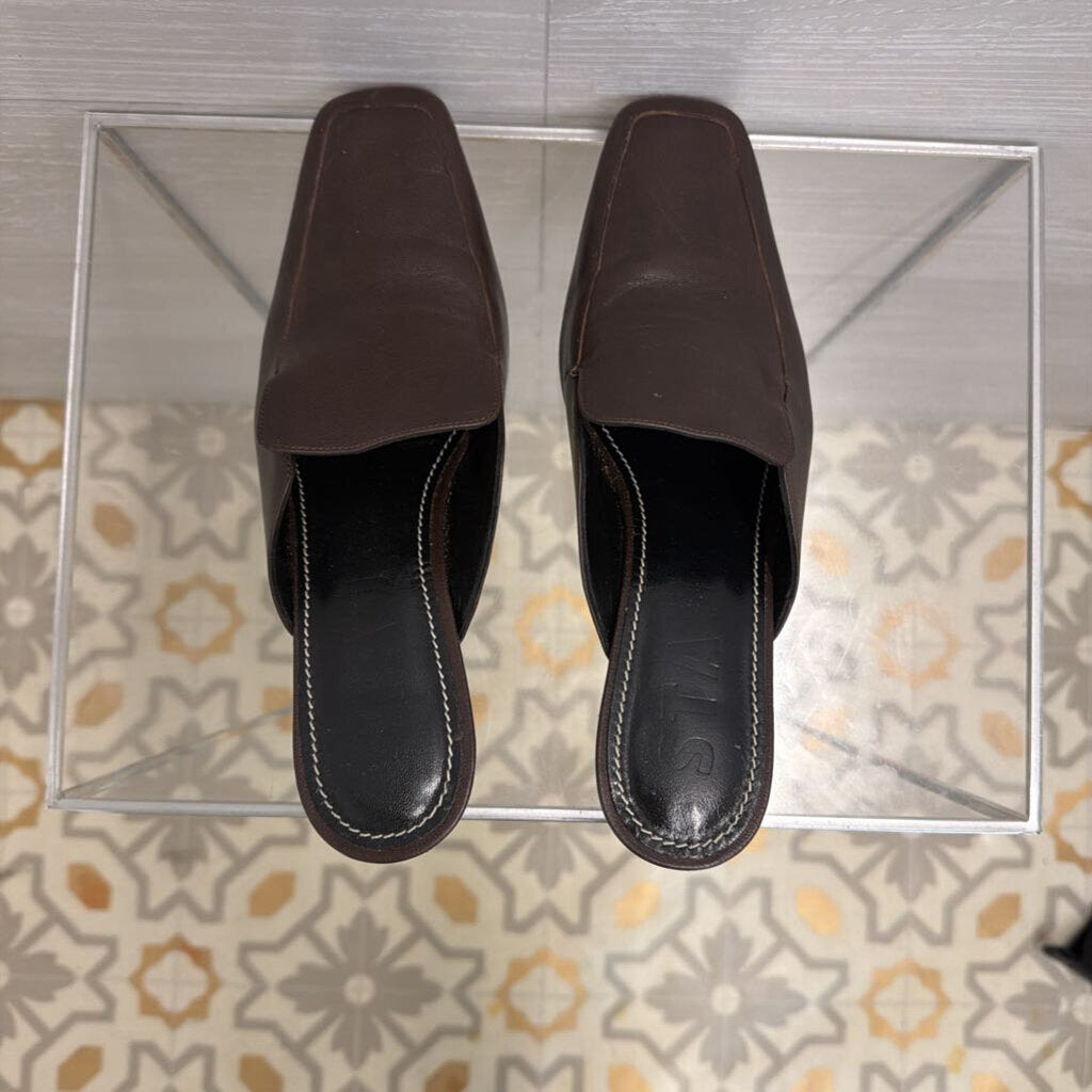Staud Brown Leather Lee Loafer Mules 37.5