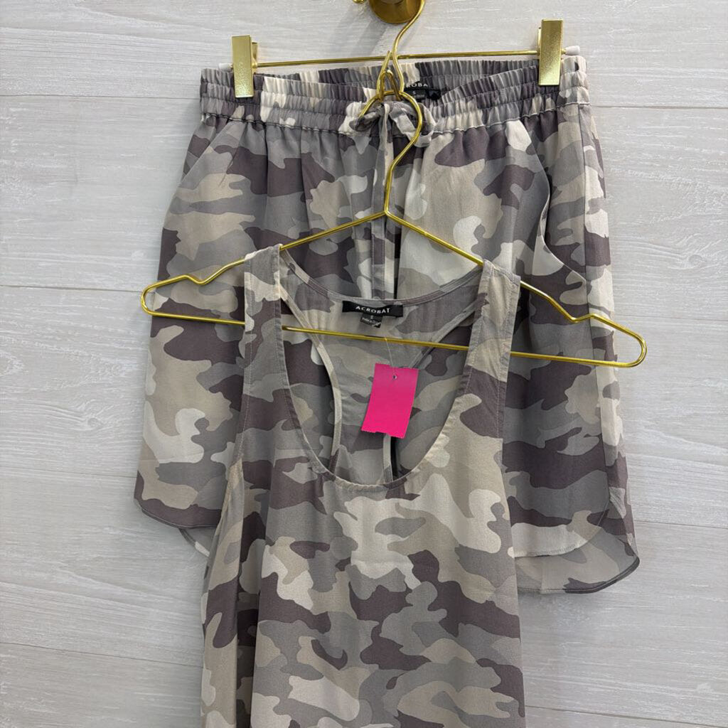 Acrobat Grey Camo Print Tank/ Skirt Set Small