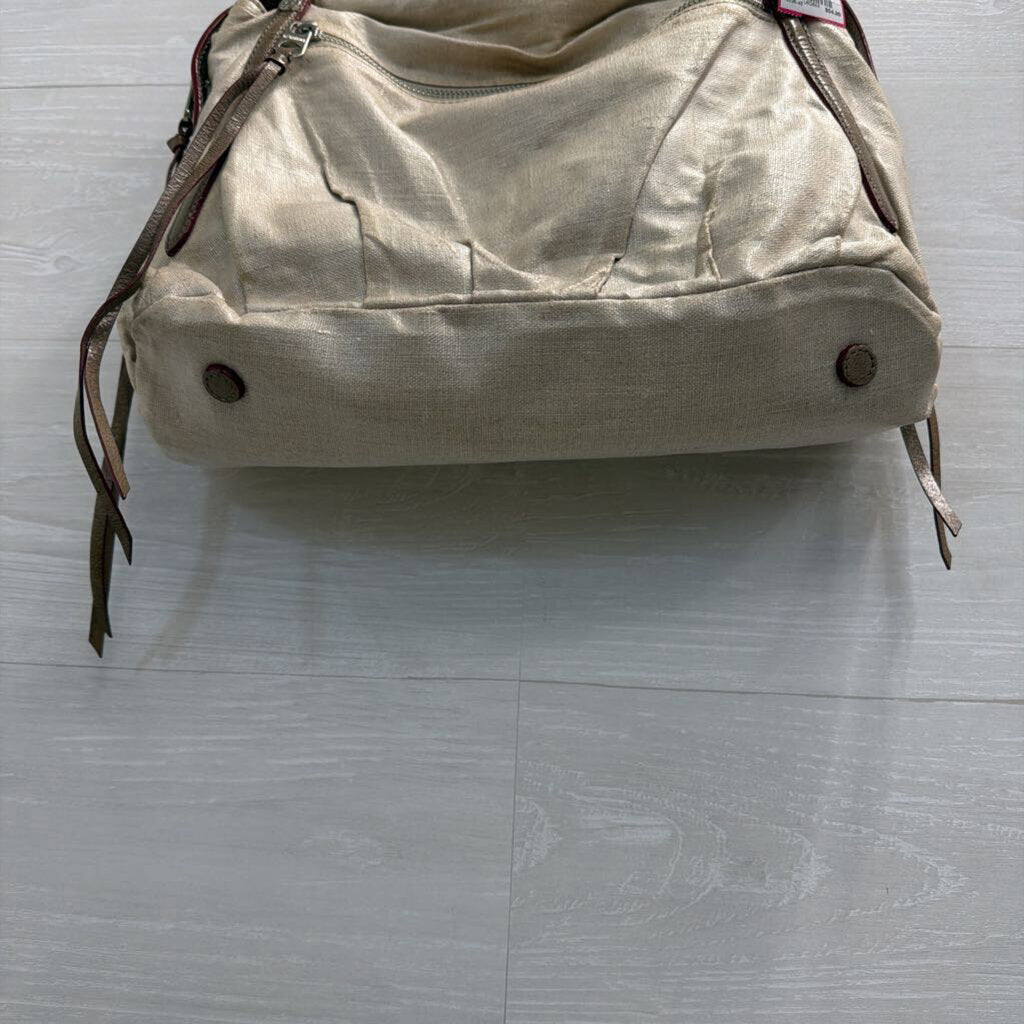 MZ Wallace Cream Jane Glazed Linen Tote Purse