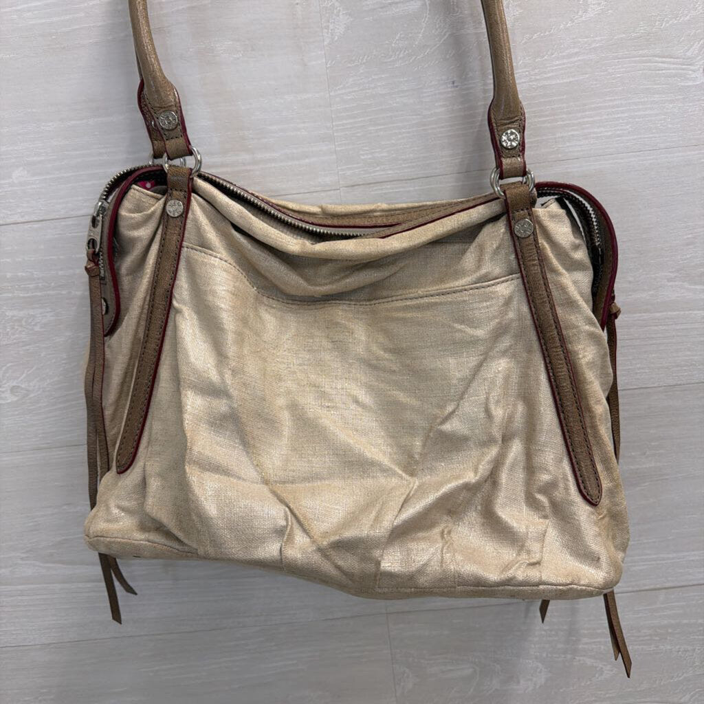 MZ Wallace Cream Jane Glazed Linen Tote Purse