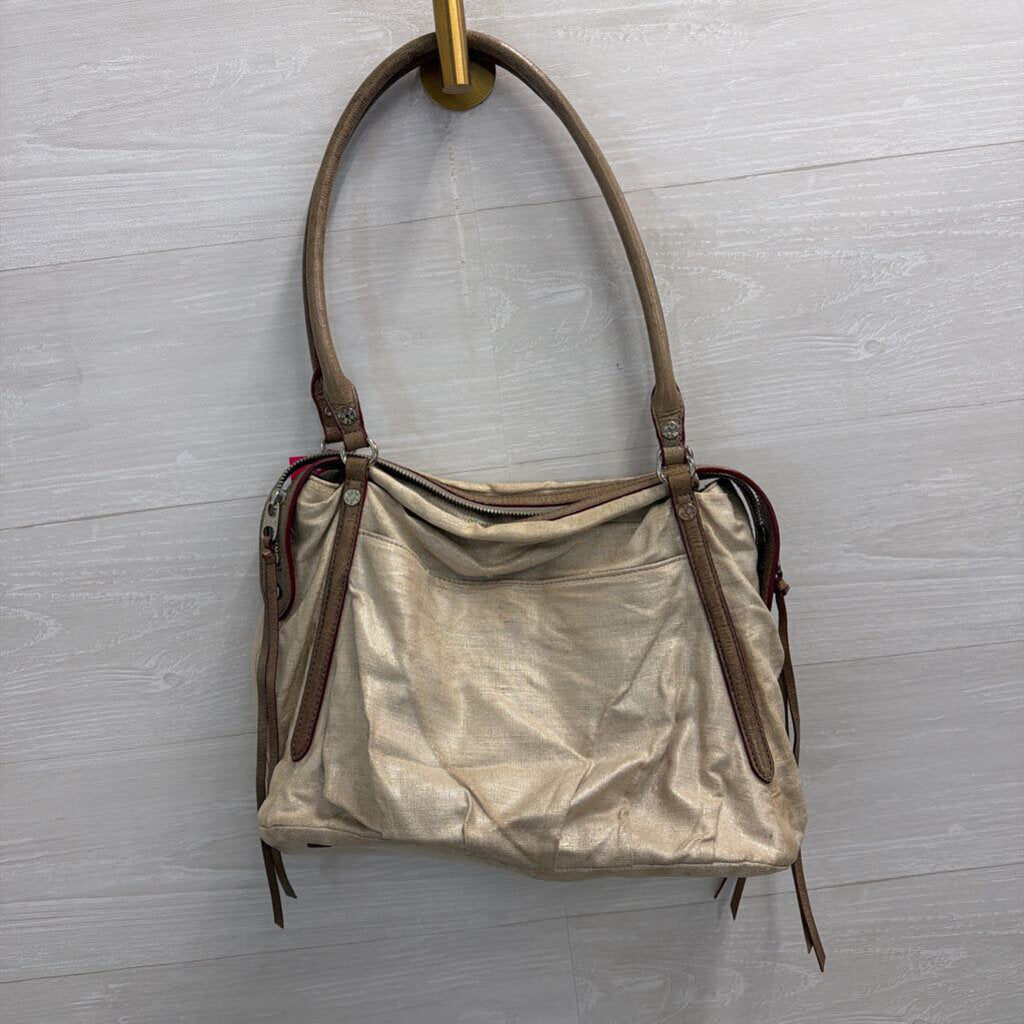 MZ Wallace Cream Jane Glazed Linen Tote Purse