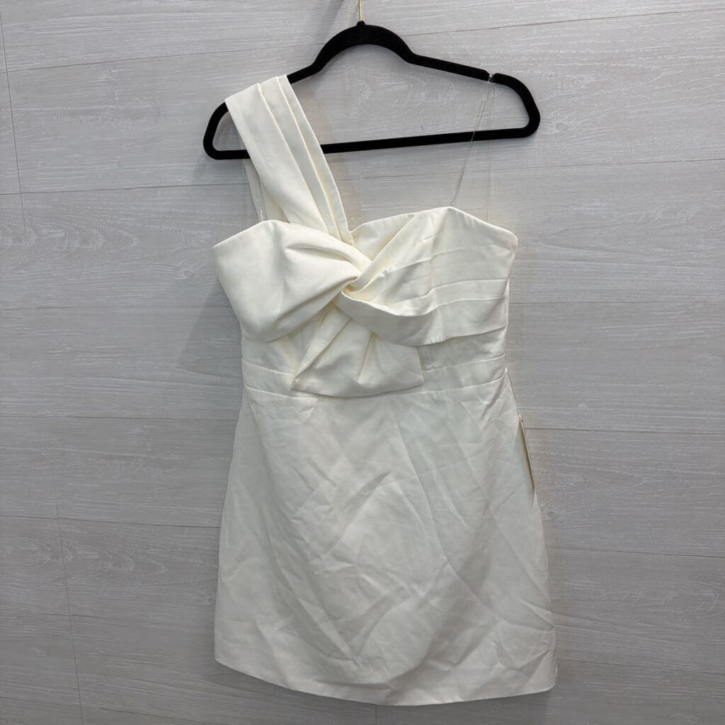 American Threads White One Shoulder Dress Extra Large