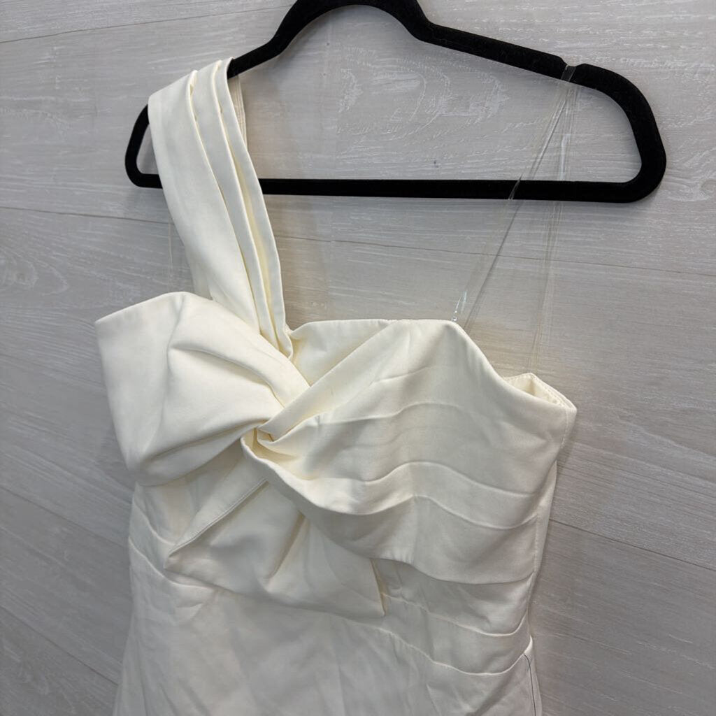 American Threads White One Shoulder Dress Extra Large