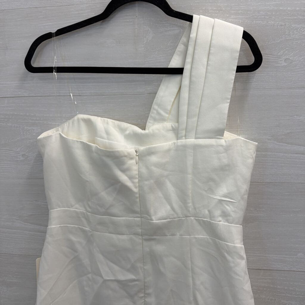 American Threads White One Shoulder Dress Extra Large
