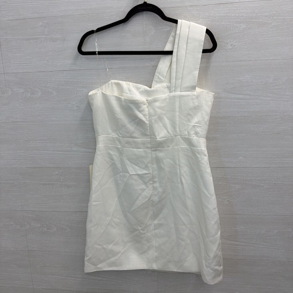 American Threads White One Shoulder Dress Extra Large