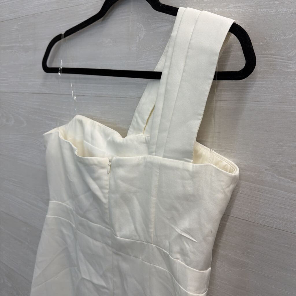 American Threads White One Shoulder Dress Extra Large