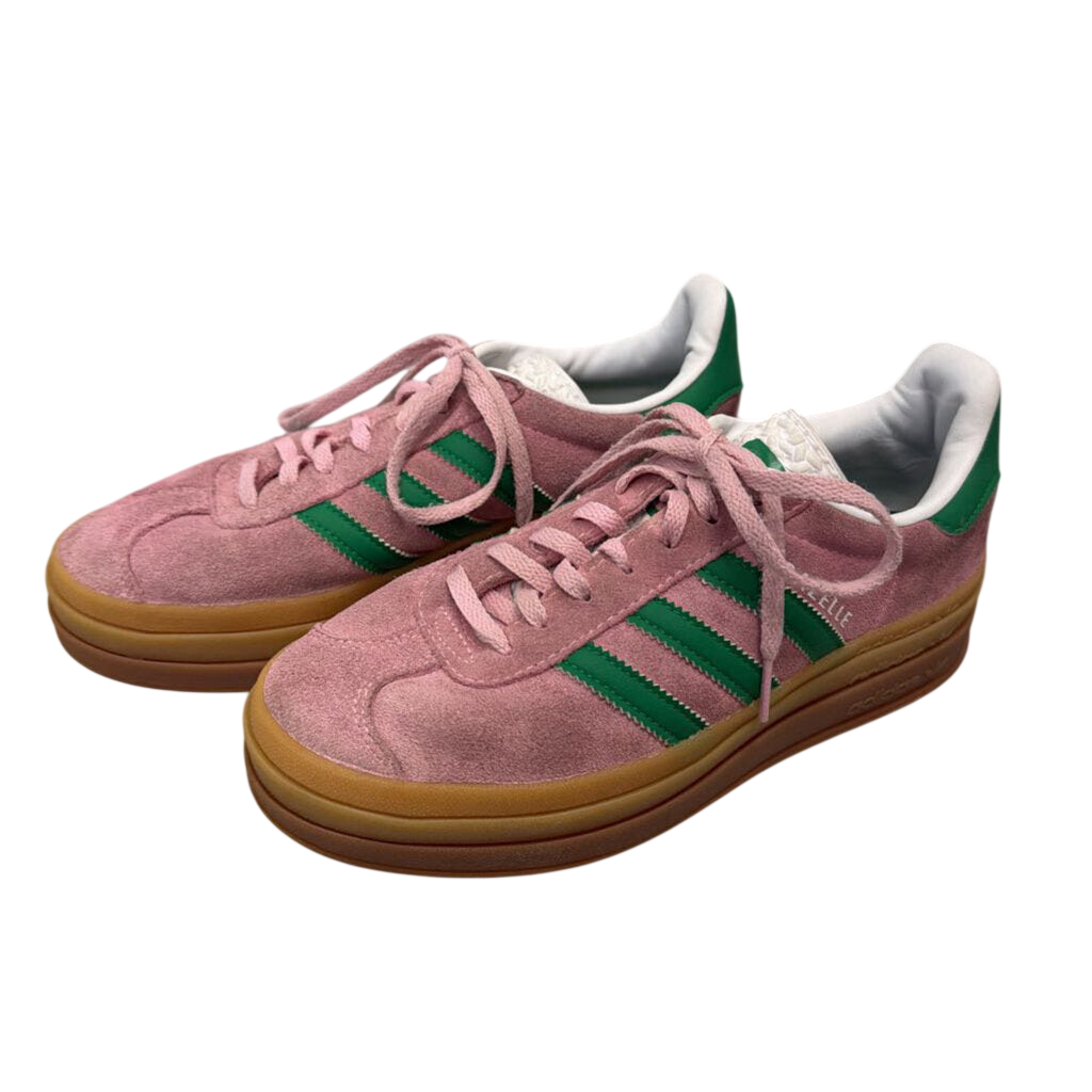 Adidas Pink/ Green Suede Gazelle Bold Sneakers 7