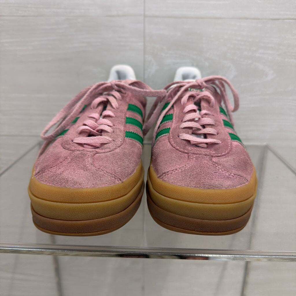 Adidas Pink/ Green Suede Gazelle Bold Sneakers 7