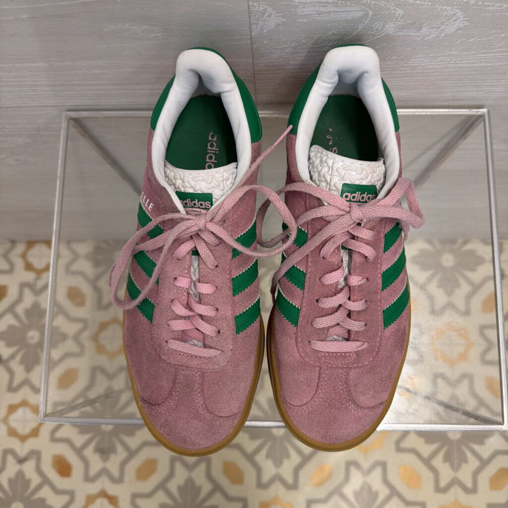 Adidas Pink/ Green Suede Gazelle Bold Sneakers 7