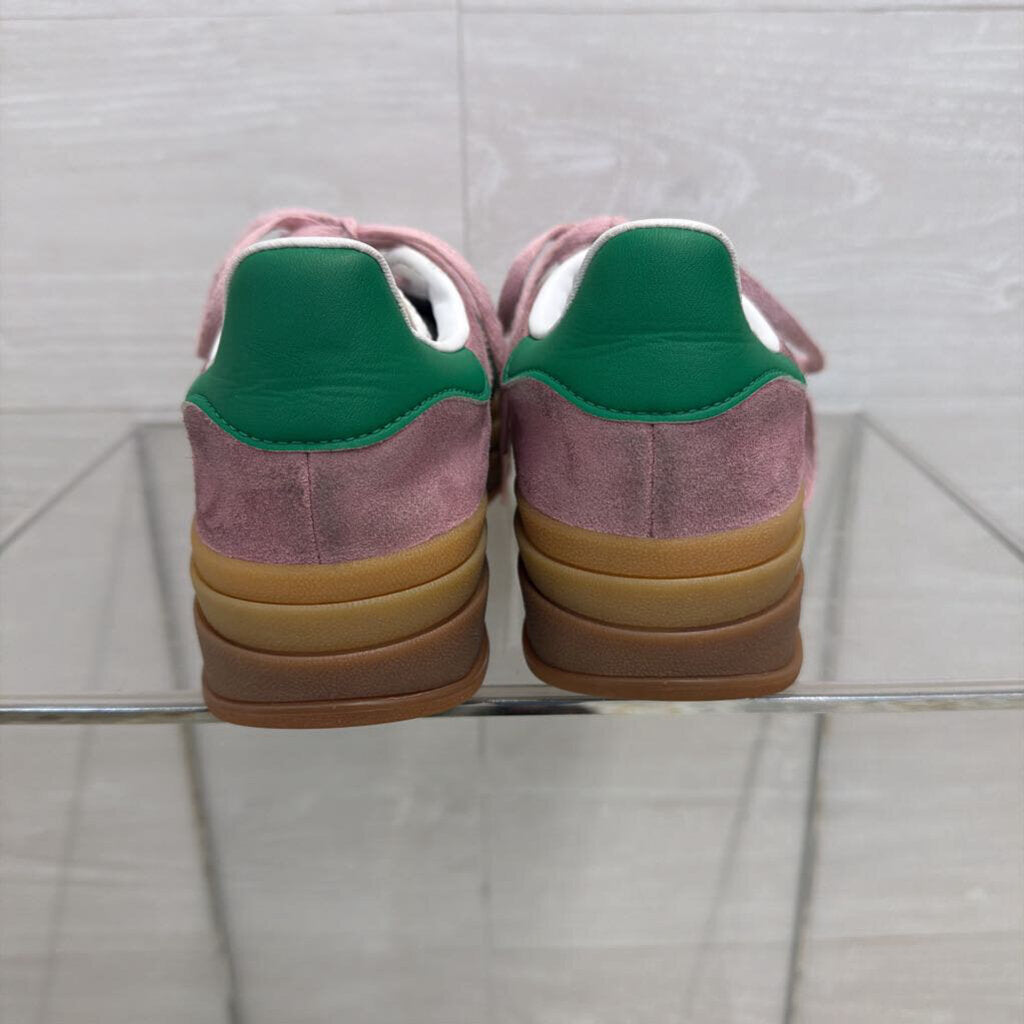 Adidas Pink/ Green Suede Gazelle Bold Sneakers 7