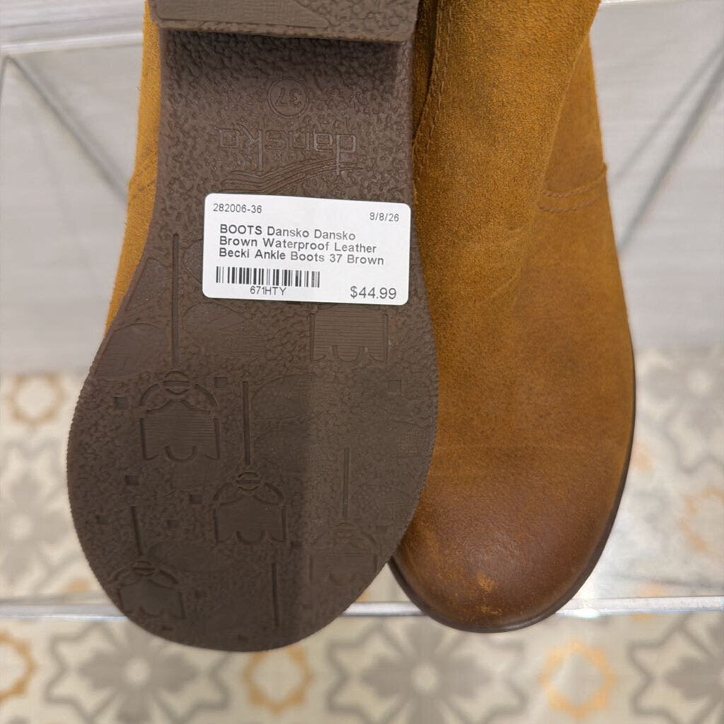 Dansko Brown Waterproof Leather Becki Ankle Boots 37