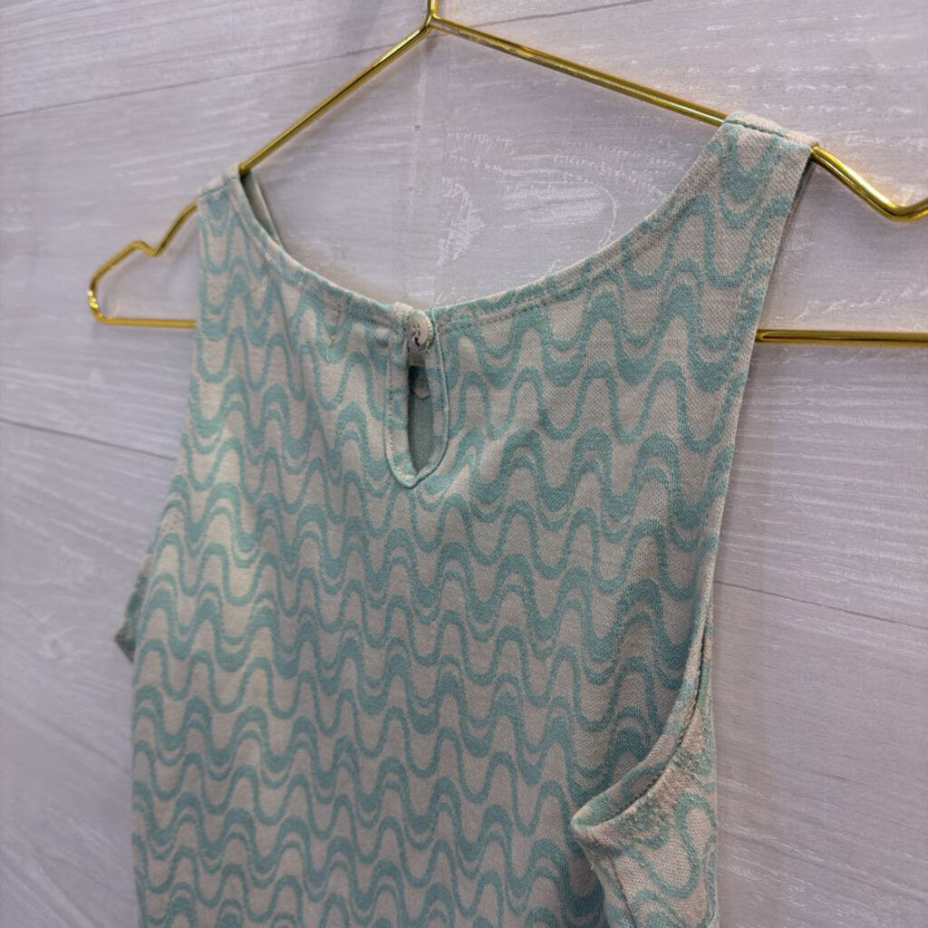 Altar'd State Blue Print Cropped Tank Top Extra Small