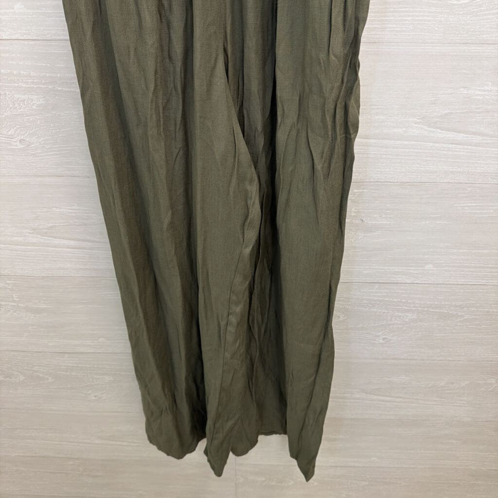 Altar'd State Green Ruffle Detail Jumpsuit Small