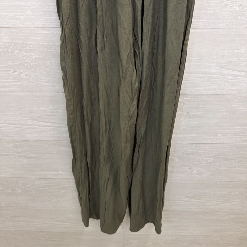 Altar'd State Green Ruffle Detail Jumpsuit Small