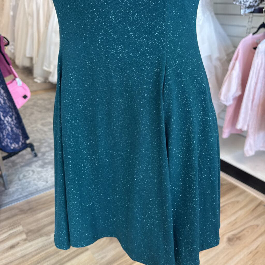 Windsor Green Shimmer Halter Neck Short Formal Dress Medium