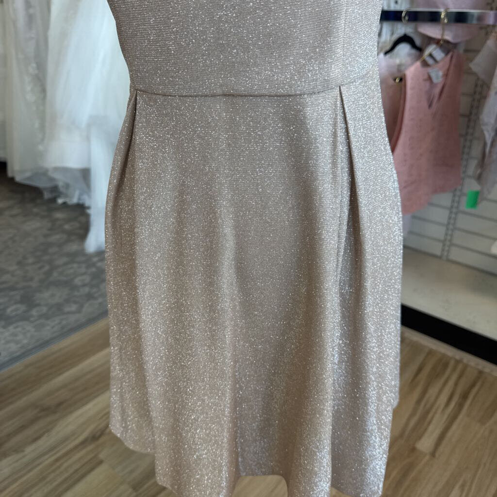 Jules and Cleo Gold Shimmer Short Formal Dress 10