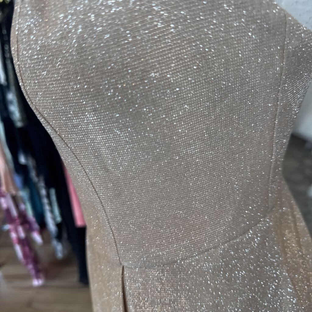 Jules and Cleo Gold Shimmer Short Formal Dress 10