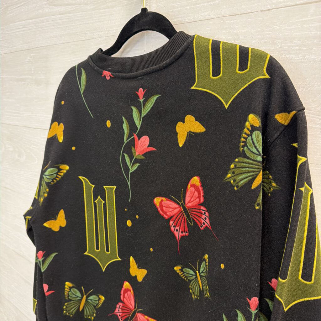 Wicked Black/ Multi Print Crewneck Sweatshirt Medium
