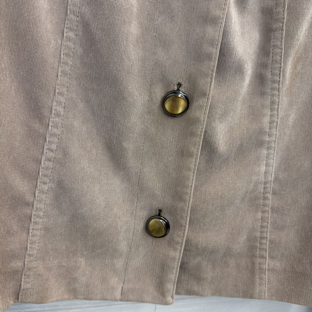 Beige Soft Button Front Lightweight Jacket Medium